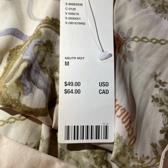 NWT Kimchi Blue Cream, Gray & Gold Skirt. Size Medium. - Picture 4 of 6